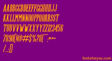 Highwind Italic font – Orange Fonts On Purple Background