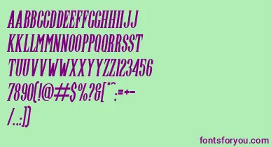 Highwind Italic font – Purple Fonts On Green Background