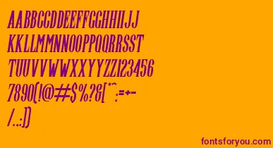 Highwind Italic font – Purple Fonts On Orange Background