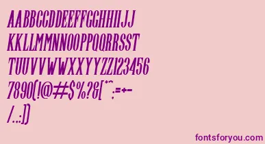 Highwind Italic font – Purple Fonts On Pink Background
