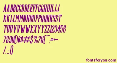 Highwind Italic font – Purple Fonts On Yellow Background