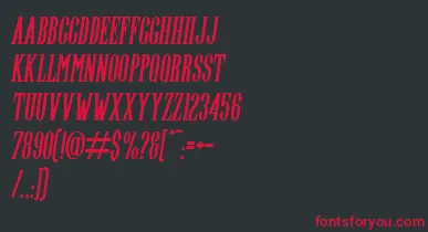 Highwind Italic font – Red Fonts On Black Background