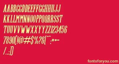 Highwind Italic font – Yellow Fonts On Red Background