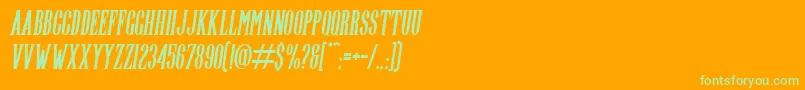 Highwind Italic-Schriftart – Grüne Schriften auf orangefarbenem Hintergrund