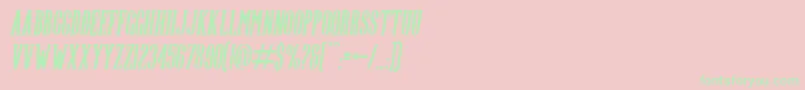 Highwind Italic-fontti – vihreät fontit vaaleanpunaisella taustalla