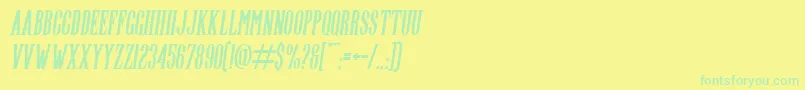 Highwind Italic-fontti – vihreät fontit keltaisella taustalla
