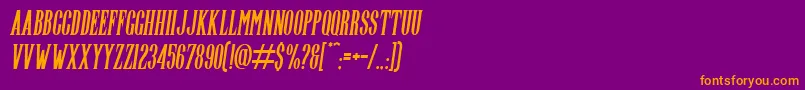 Highwind Italic-Schriftart – Orangefarbene Schriften auf violettem Hintergrund