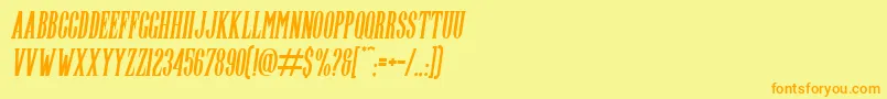 Highwind Italic Font – Orange Fonts on Yellow Background