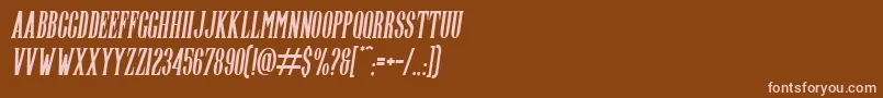 Highwind Italic-fontti – vaaleanpunaiset fontit ruskealla taustalla