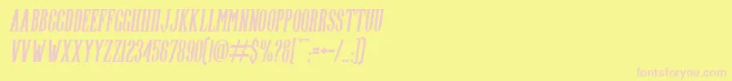 Highwind Italic-fontti – vaaleanpunaiset fontit keltaisella taustalla