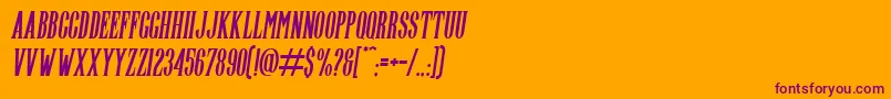 Highwind Italic Font – Purple Fonts on Orange Background