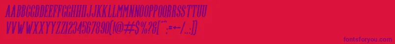Highwind Italic Font – Purple Fonts on Red Background