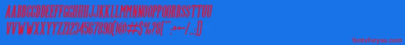 フォントHighwind Italic – 赤い文字の青い背景