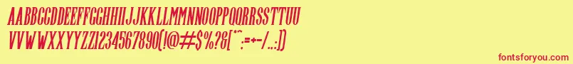 フォントHighwind Italic – 赤い文字の黄色い背景