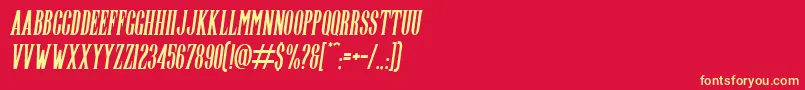 Highwind Italic Font – Yellow Fonts on Red Background