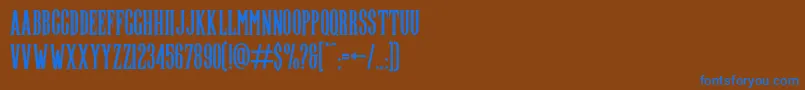 フォントHighwind – 茶色の背景に青い文字