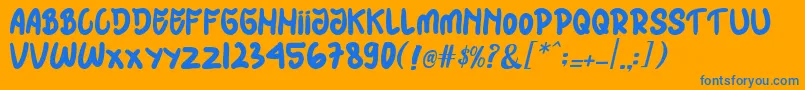 HIJABmu Font – Blue Fonts on Orange Background