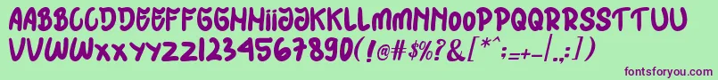 HIJABmu Font – Purple Fonts on Green Background