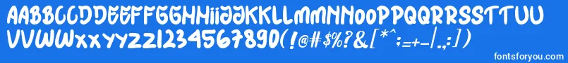 フォントHIJABmu – 青い背景に白い文字