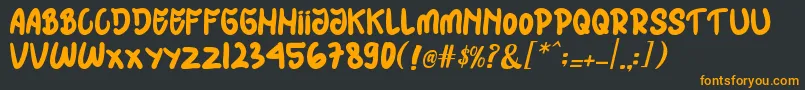 HIJABmu Font – Orange Fonts on Black Background