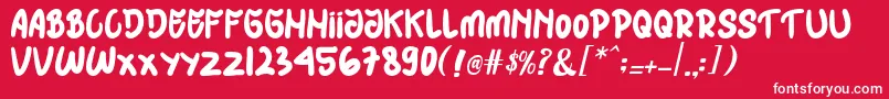 フォントHIJABmu – 赤い背景に白い文字