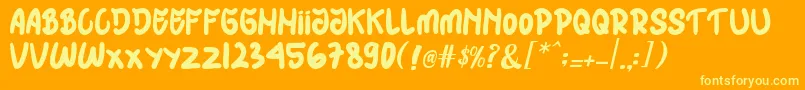 HIJABmu Font – Yellow Fonts on Orange Background