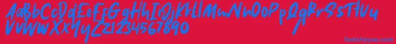 Hikaru Font – Blue Fonts on Red Background
