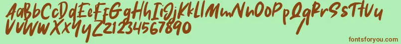 Hikaru Font – Brown Fonts on Green Background