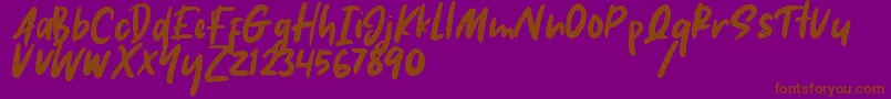 Hikaru Font – Brown Fonts on Purple Background
