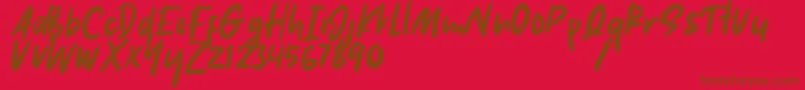 Hikaru Font – Brown Fonts on Red Background