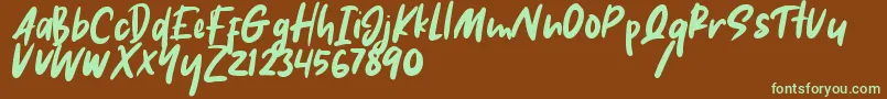 Hikaru Font – Green Fonts on Brown Background