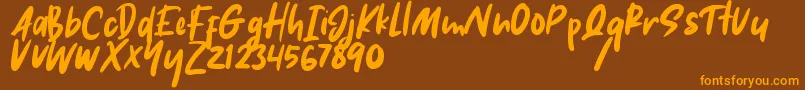 Hikaru Font – Orange Fonts on Brown Background