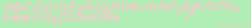 Hikaru-fontti – vaaleanpunaiset fontit vihreällä taustalla