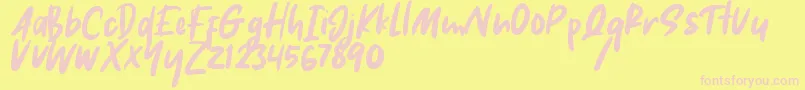 Hikaru Font – Pink Fonts on Yellow Background