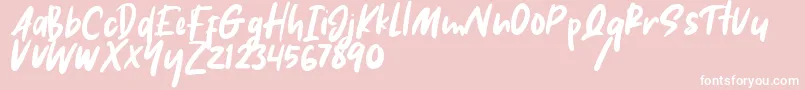 Hikaru Font – White Fonts on Pink Background