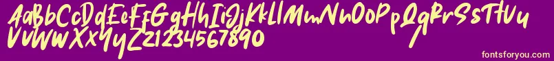 Hikaru Font – Yellow Fonts on Purple Background