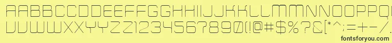 ZipTypefaceThin Font – Black Fonts on Yellow Background