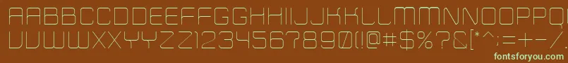 Шрифт ZipTypefaceThin – зелёные шрифты на коричневом фоне