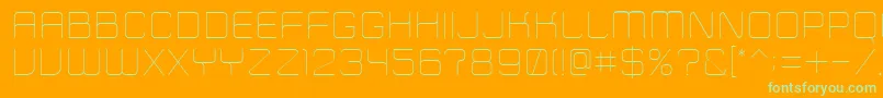 ZipTypefaceThin-Schriftart – Grüne Schriften auf orangefarbenem Hintergrund