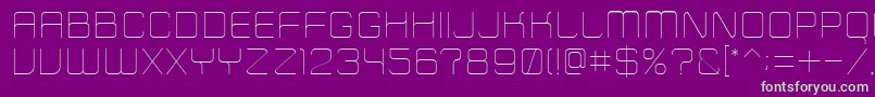 ZipTypefaceThin Font – Green Fonts on Purple Background