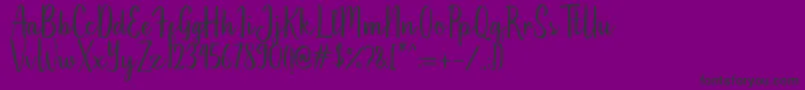 Fonte Hikerstone – fontes pretas em um fundo violeta
