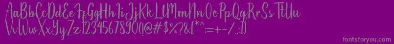 Hikerstone-Schriftart – Graue Schriften auf violettem Hintergrund