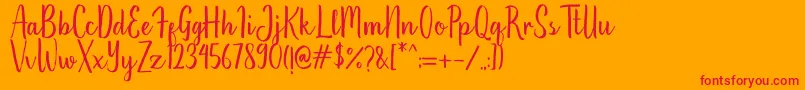 Hikerstone Font – Red Fonts on Orange Background