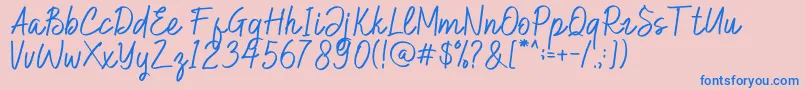 Hilburg Script Font – Blue Fonts on Pink Background