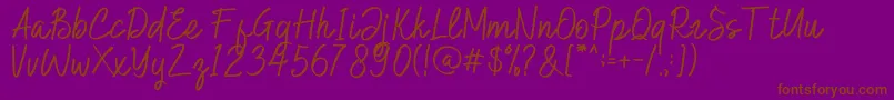 Hilburg Script Font – Brown Fonts on Purple Background