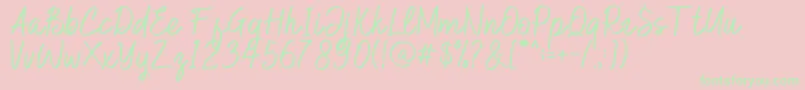 Hilburg Script Font – Green Fonts on Pink Background