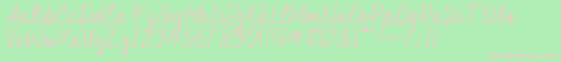Hilburg Script Font – Pink Fonts on Green Background