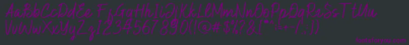 Hilburg Script Font – Purple Fonts on Black Background