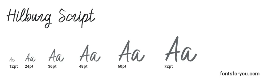 Hilburg Script Font Sizes