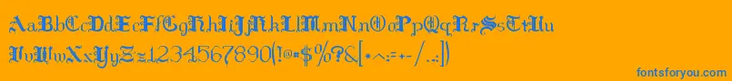 フォントHilds    – オレンジの背景に青い文字